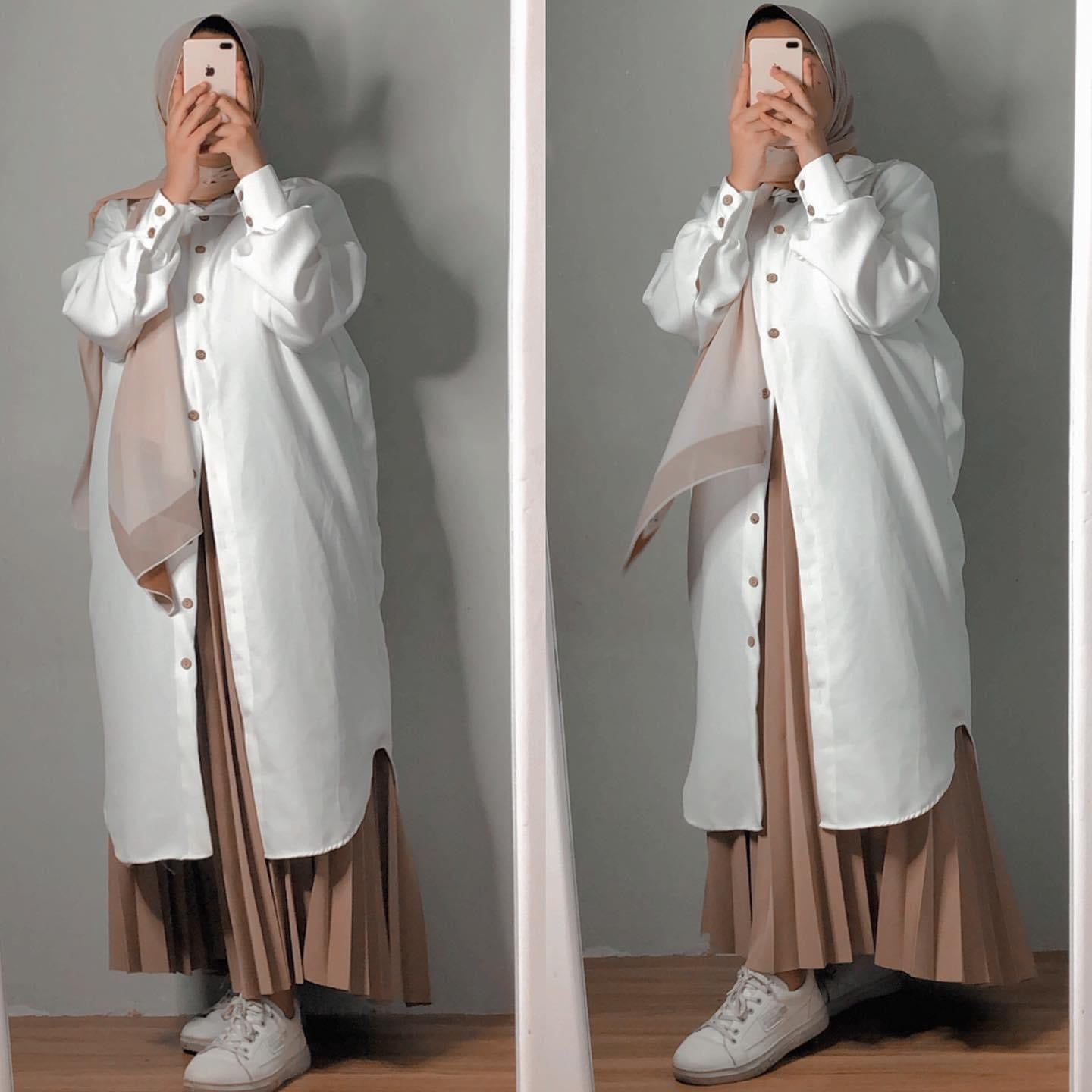 Knee length oversized shirt