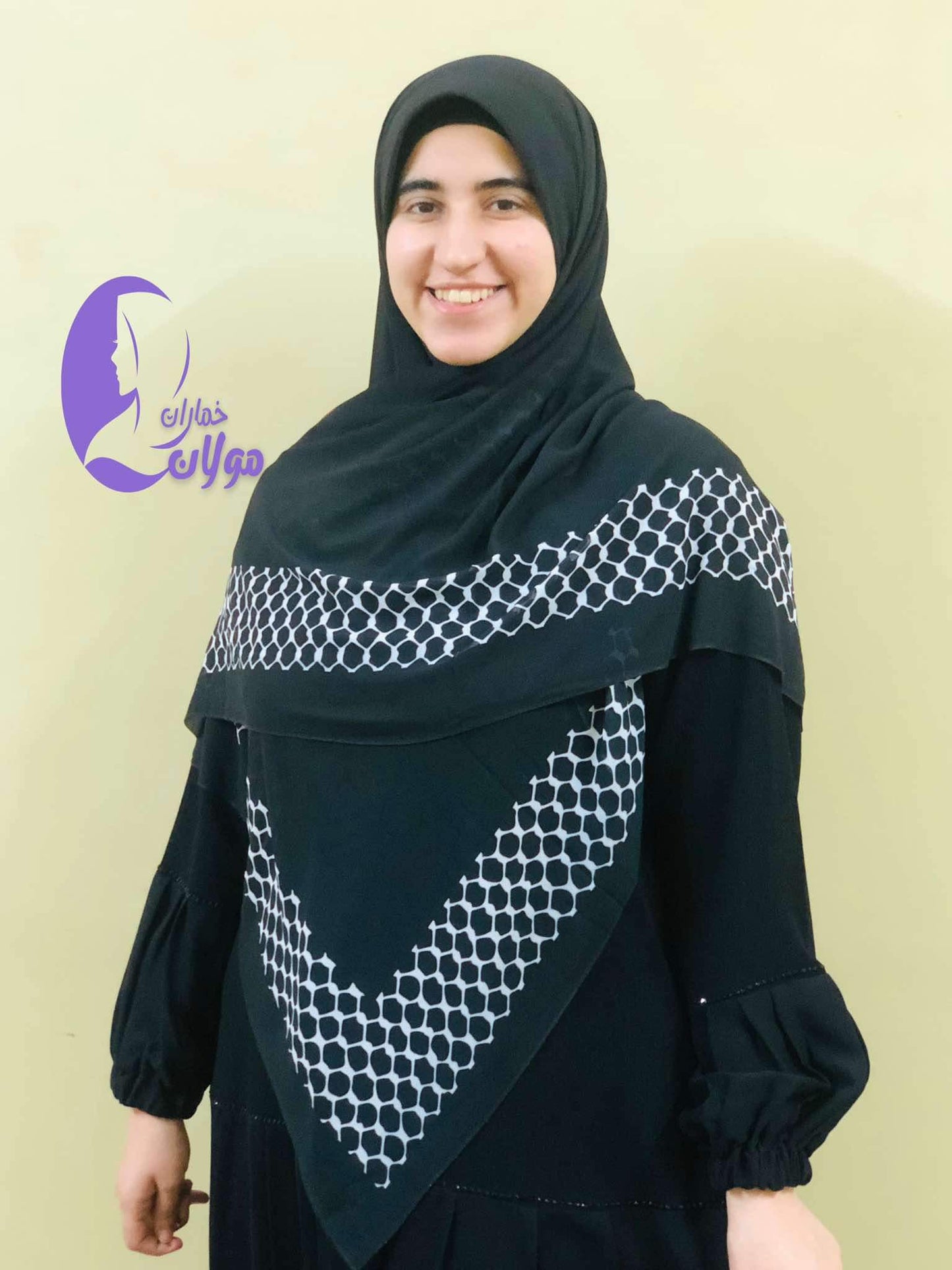 Square printed Khimar