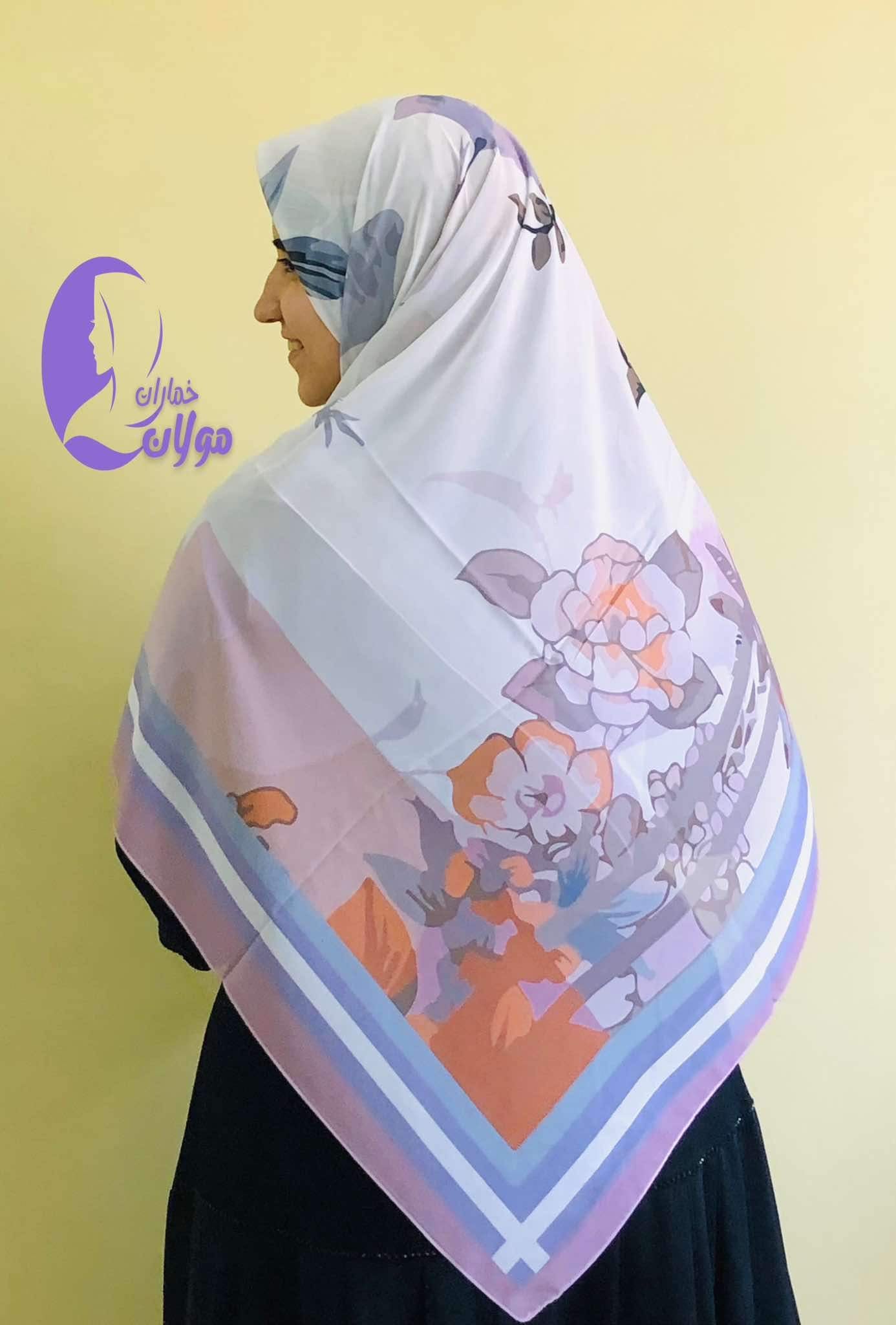 Square printed Khimar