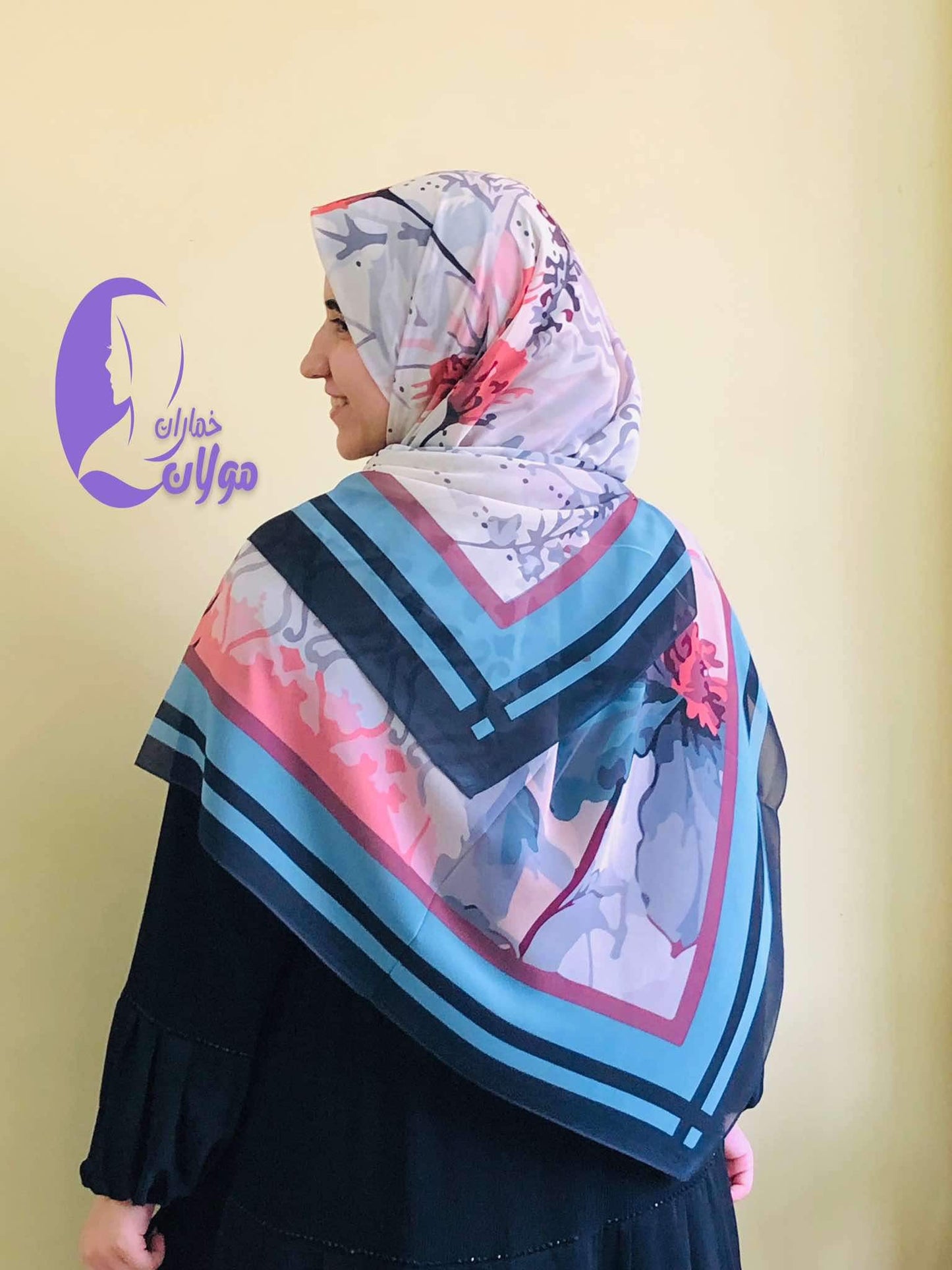 Square printed Khimar