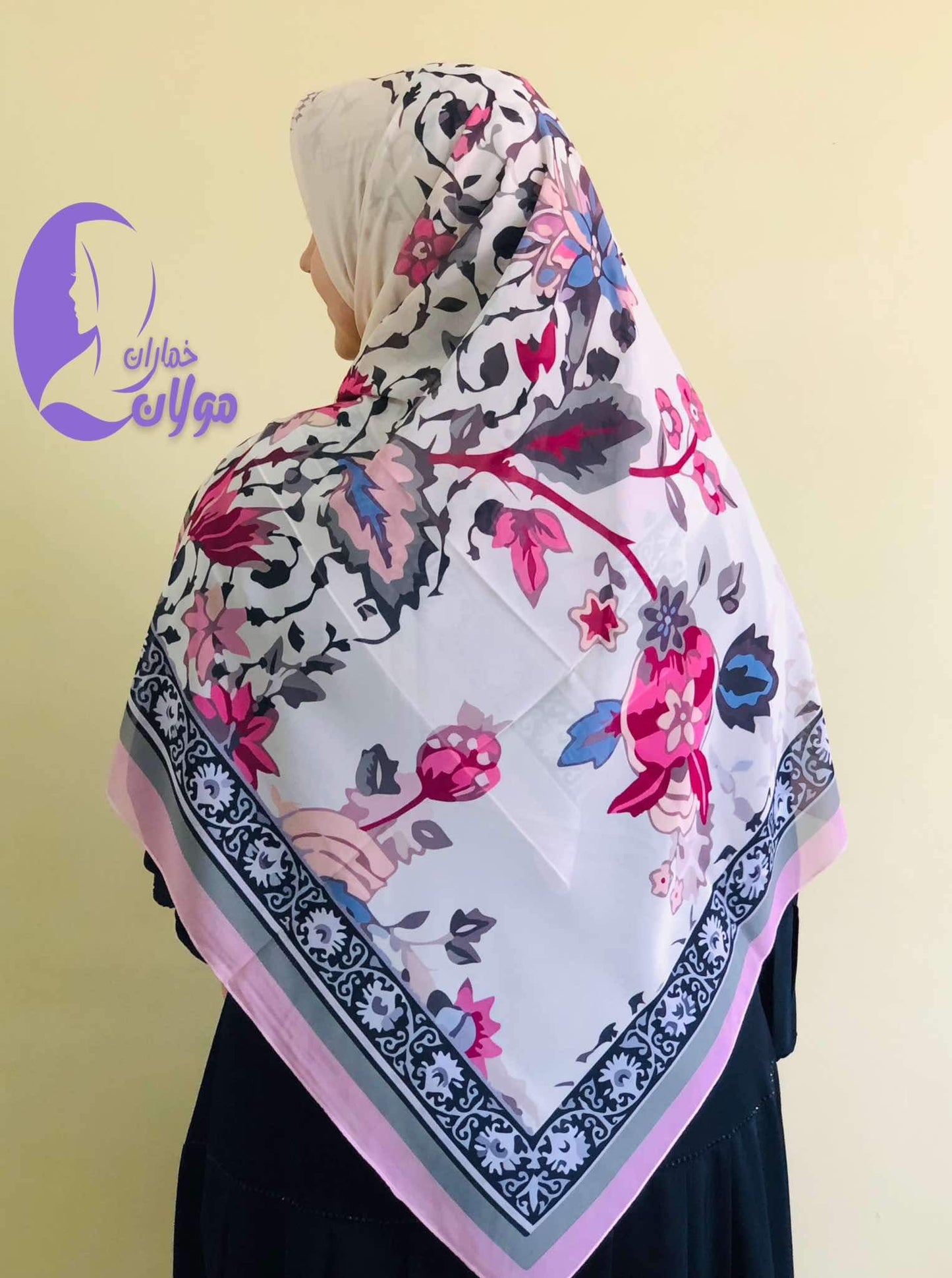 Square printed Khimar